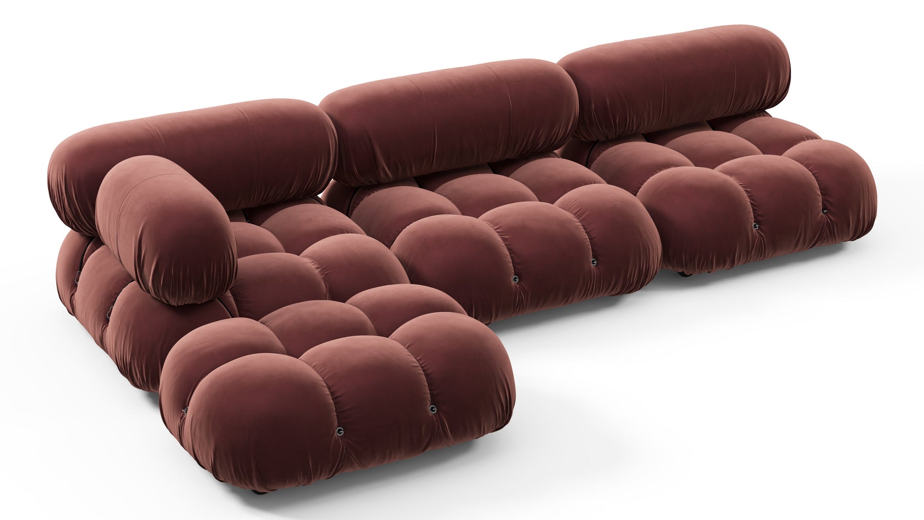 Bellini SectionalMaroon Velvet