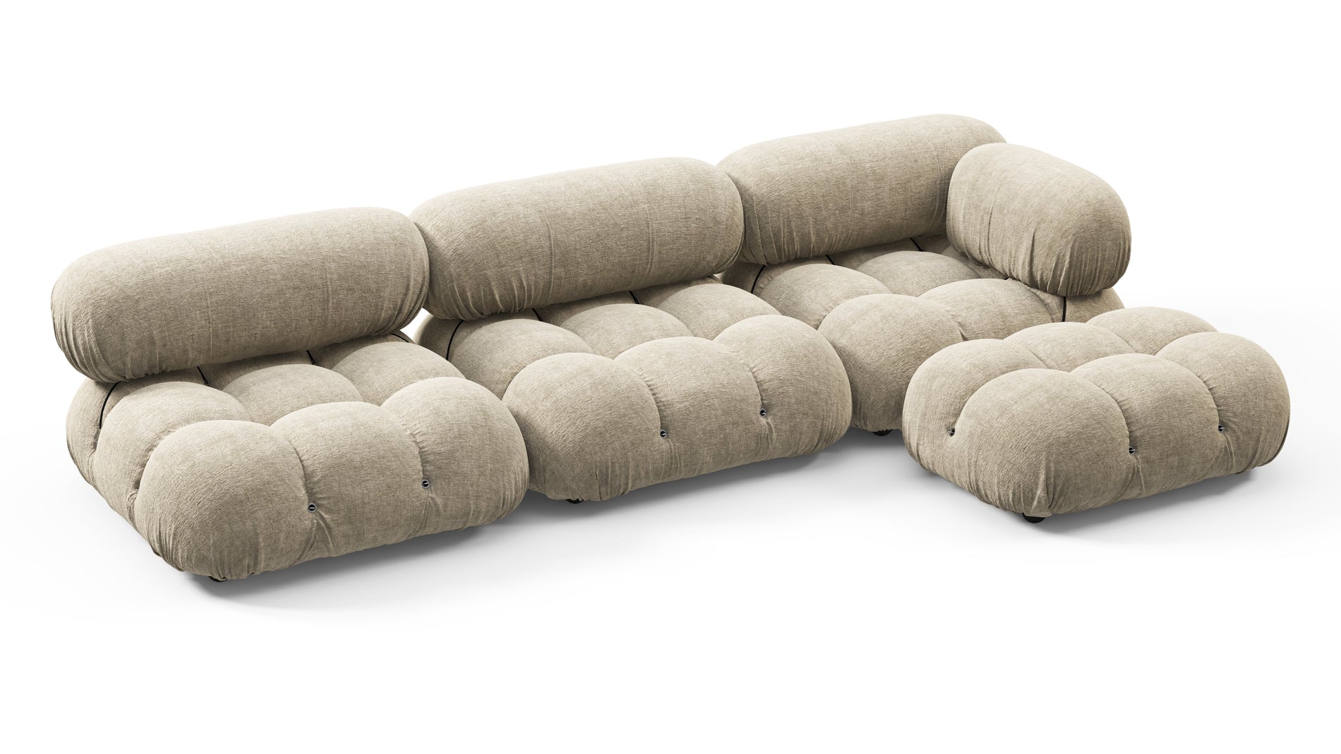 Bellini SectionalBeige Gray Chenille