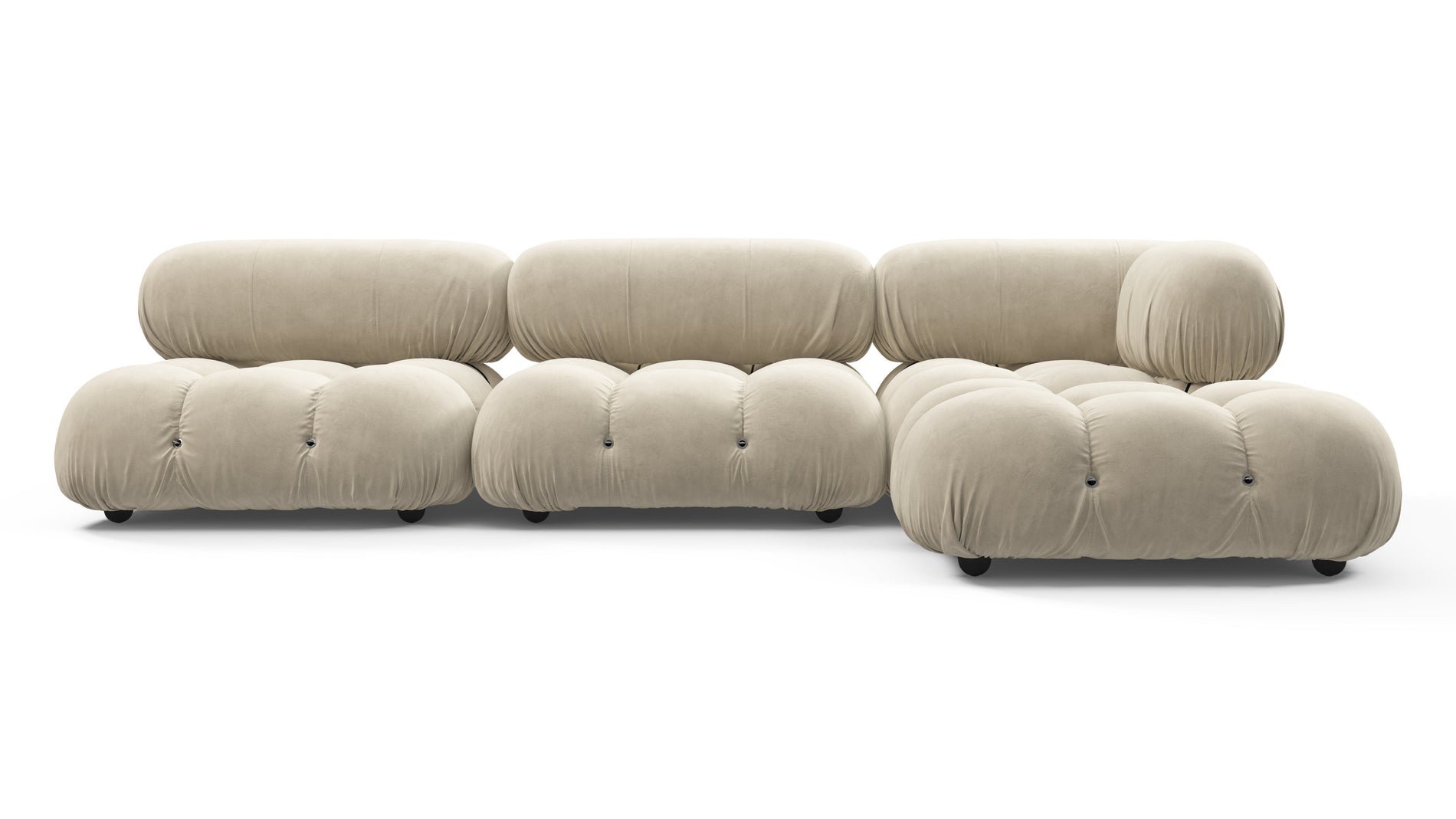 Bellini SectionalEggshell Vegan Suede