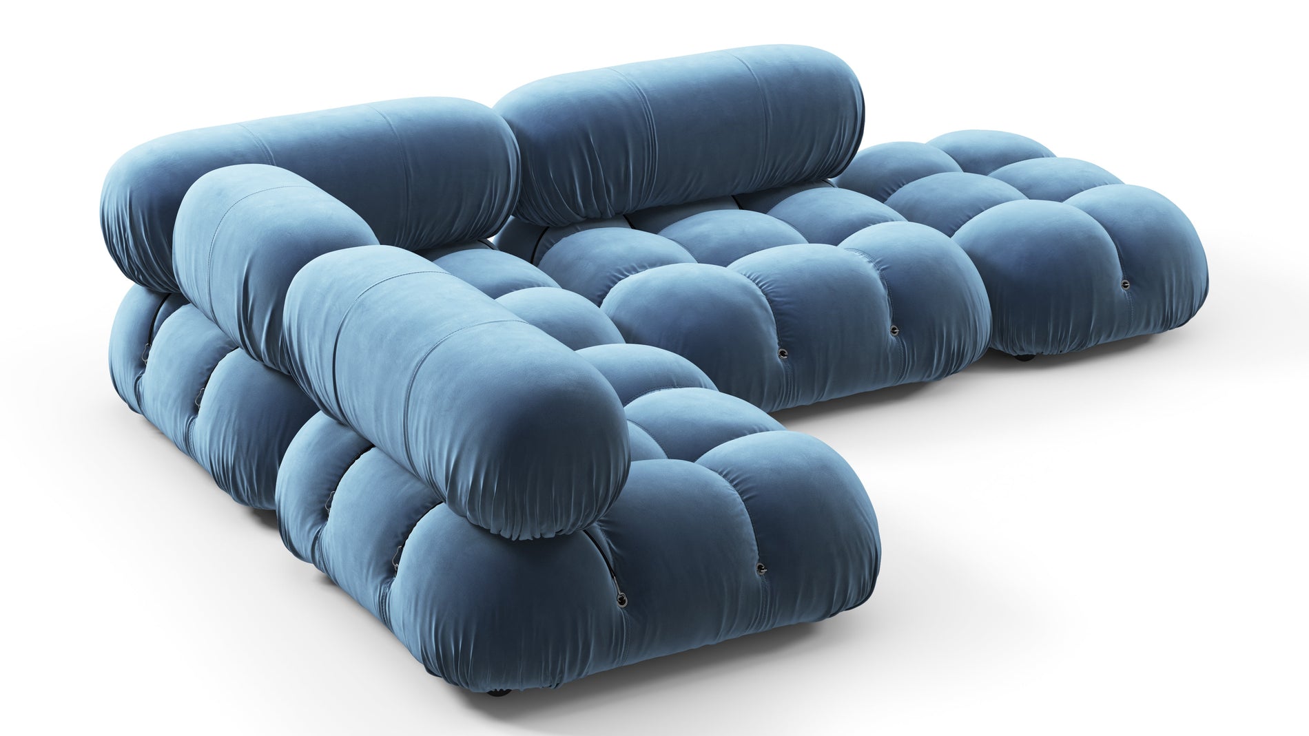 Bellini SectionalAegean Blue Velvet