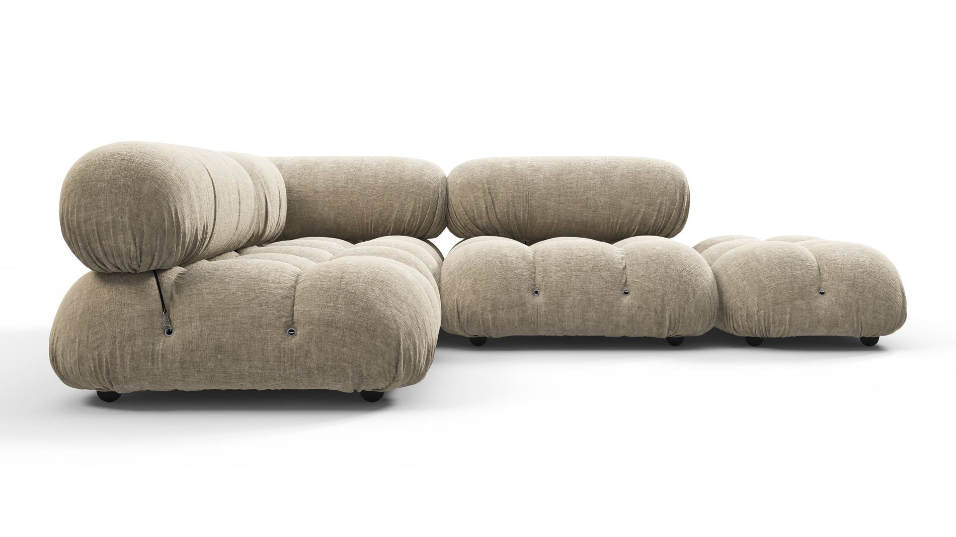 Bellini SectionalBeige Gray Chenille