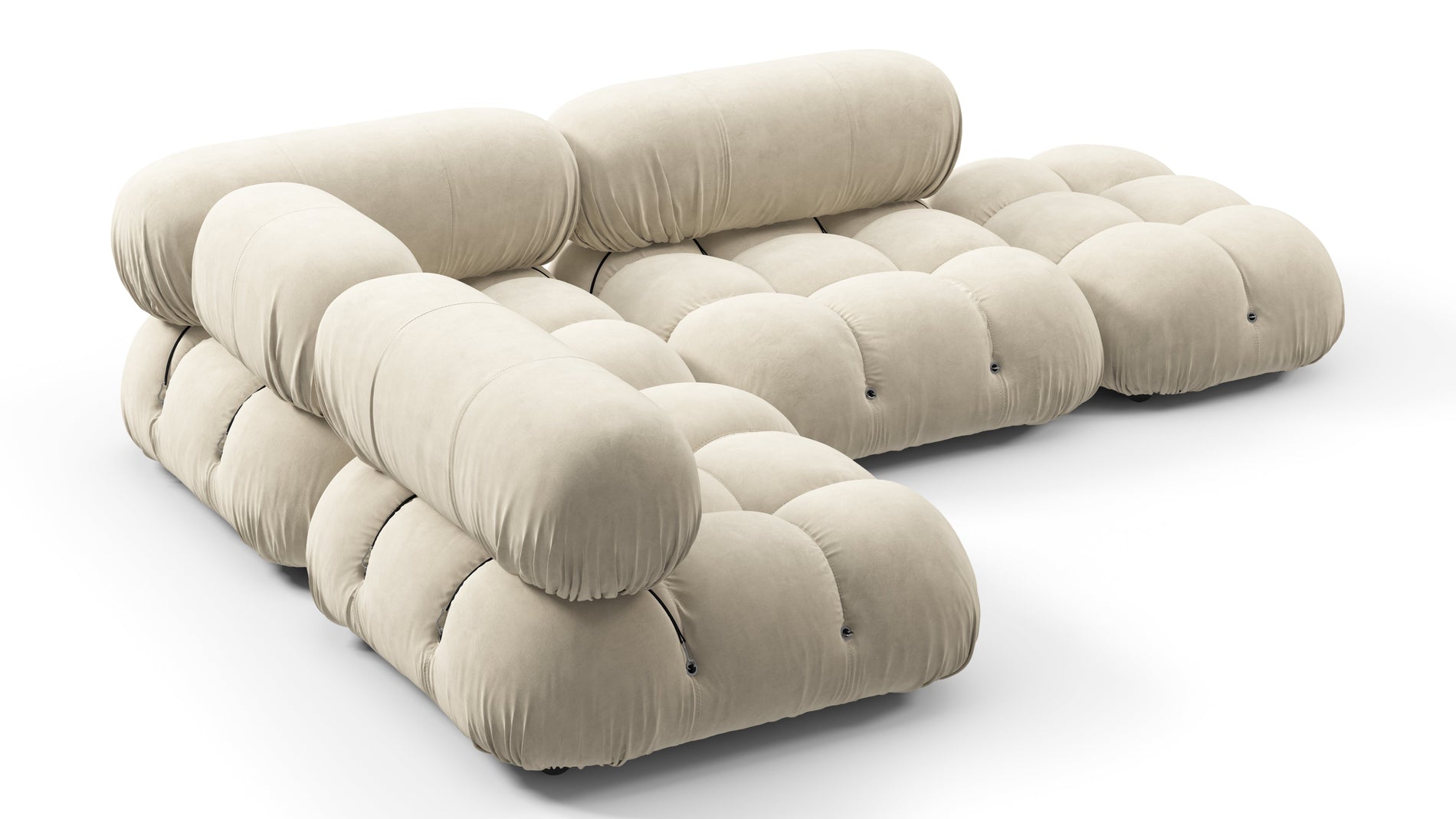 Bellini SectionalEggshell Vegan Suede