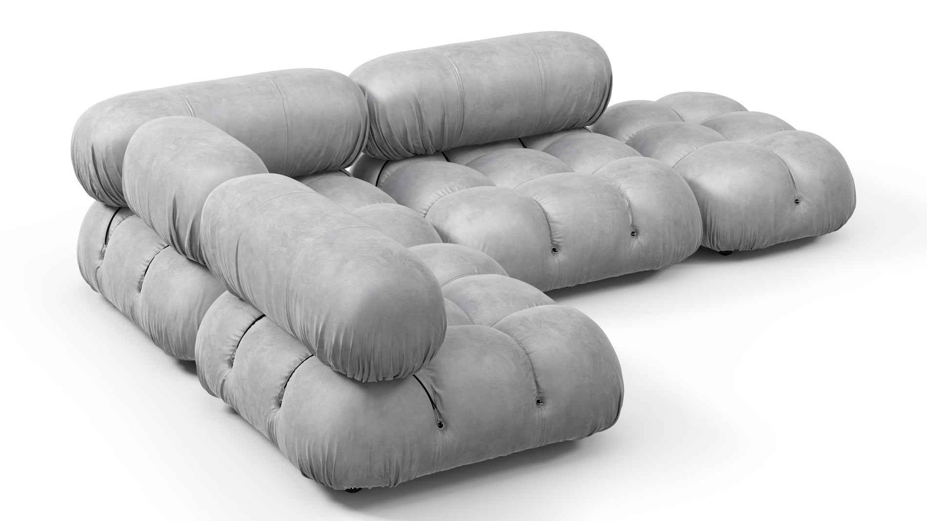 Bellini SectionalLight Gray Velvet