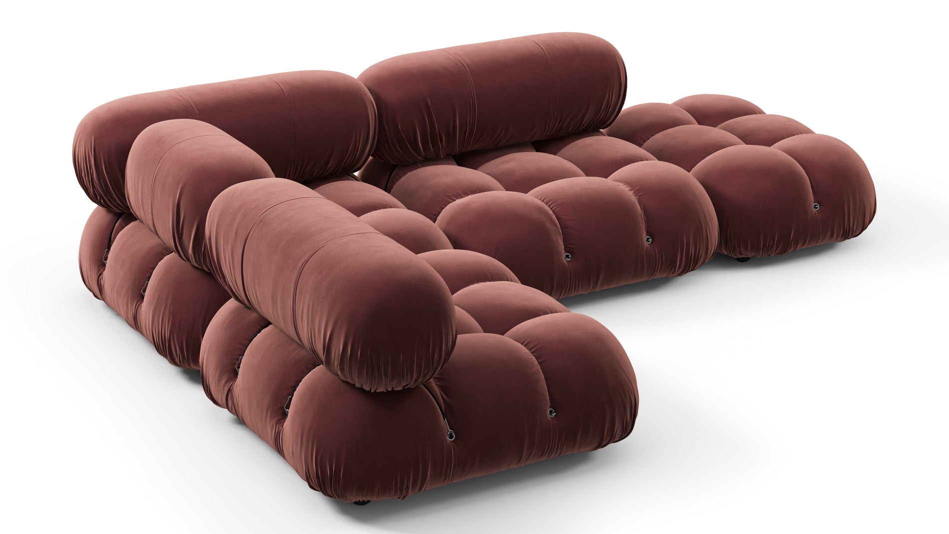 Bellini SectionalMaroon Velvet
