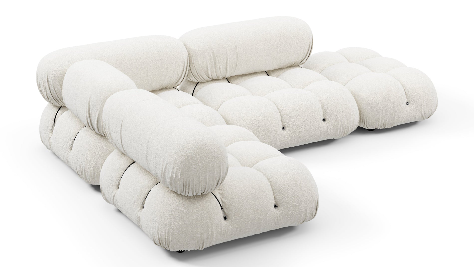Bellini SectionalWhite Boucle
