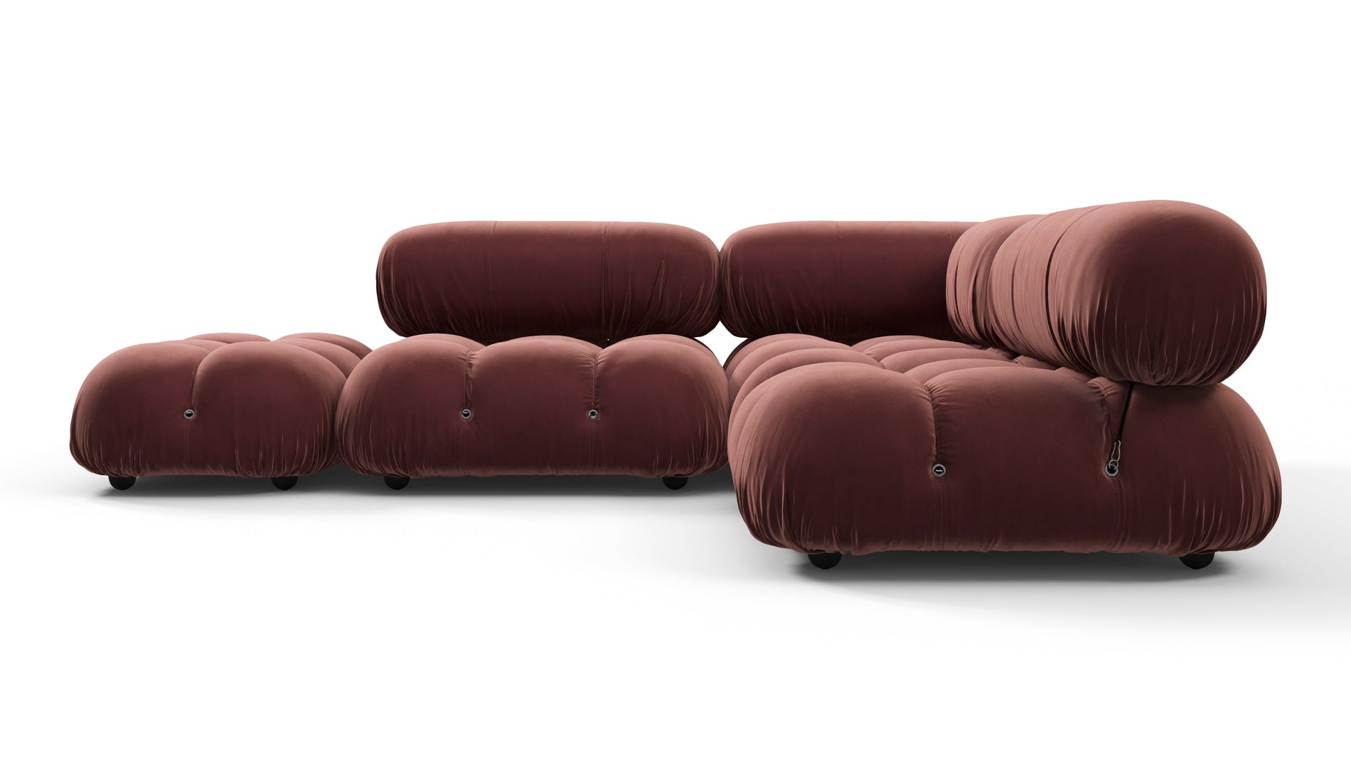 Bellini SectionalMaroon Velvet
