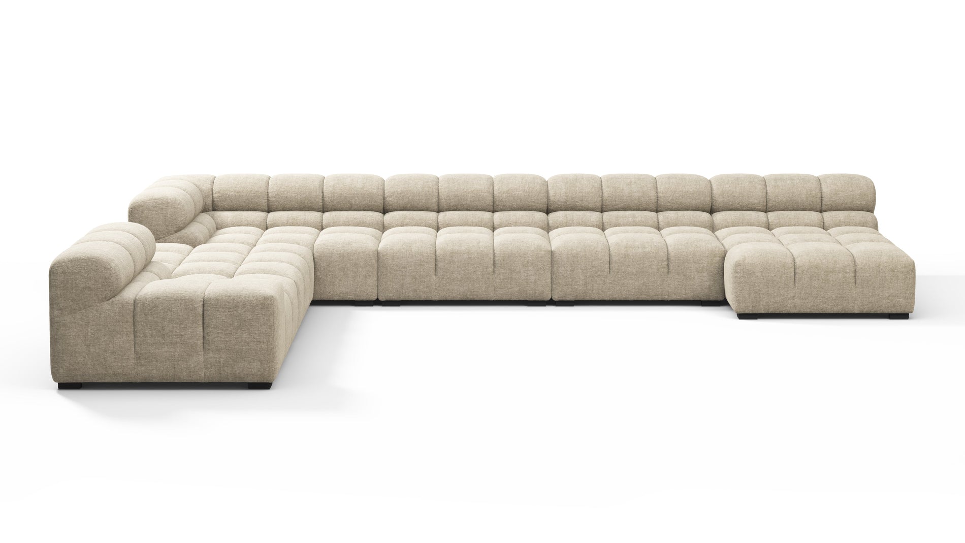 TuftyBeige Gray Chenille