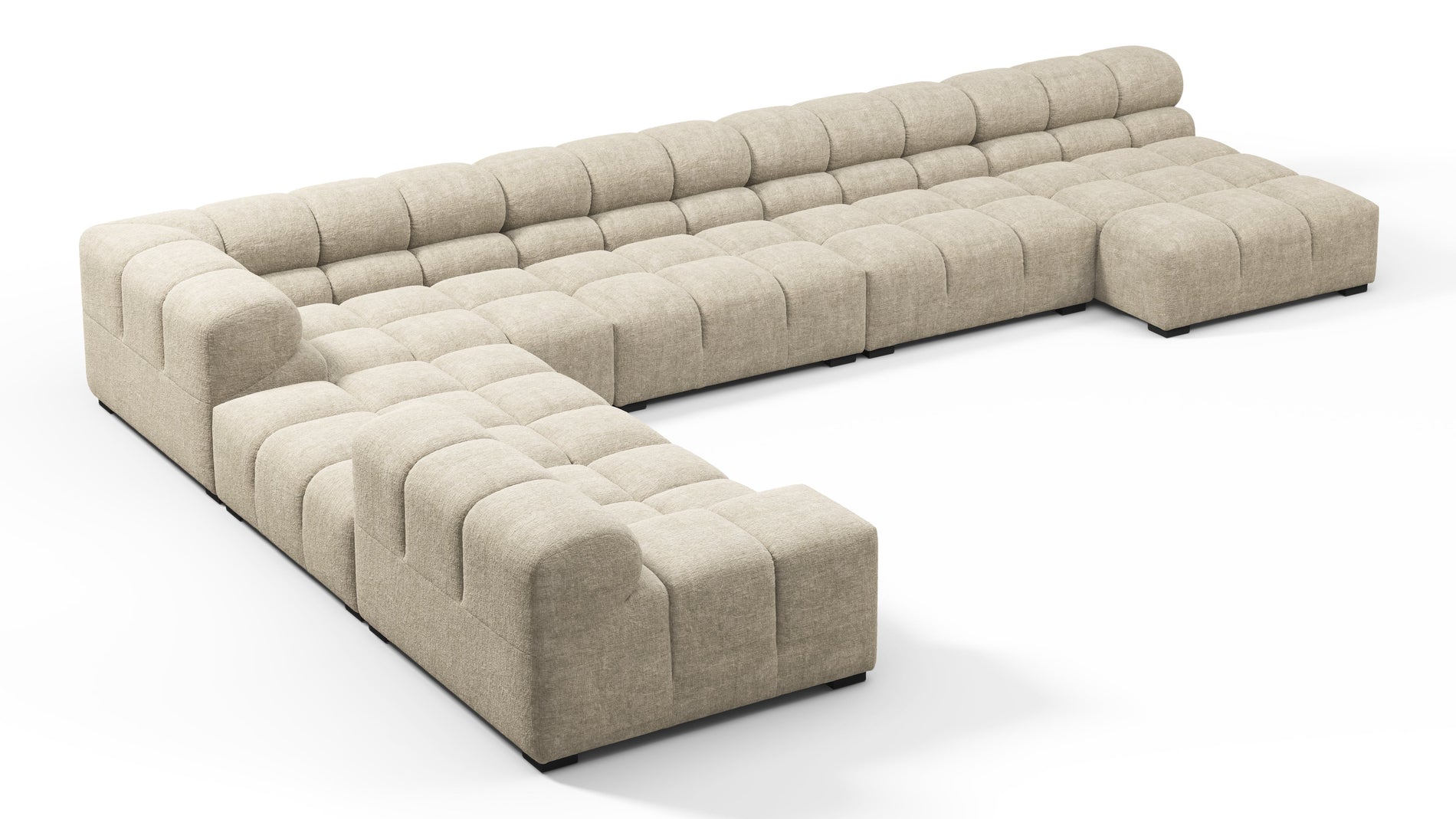 TuftyBeige Gray Chenille