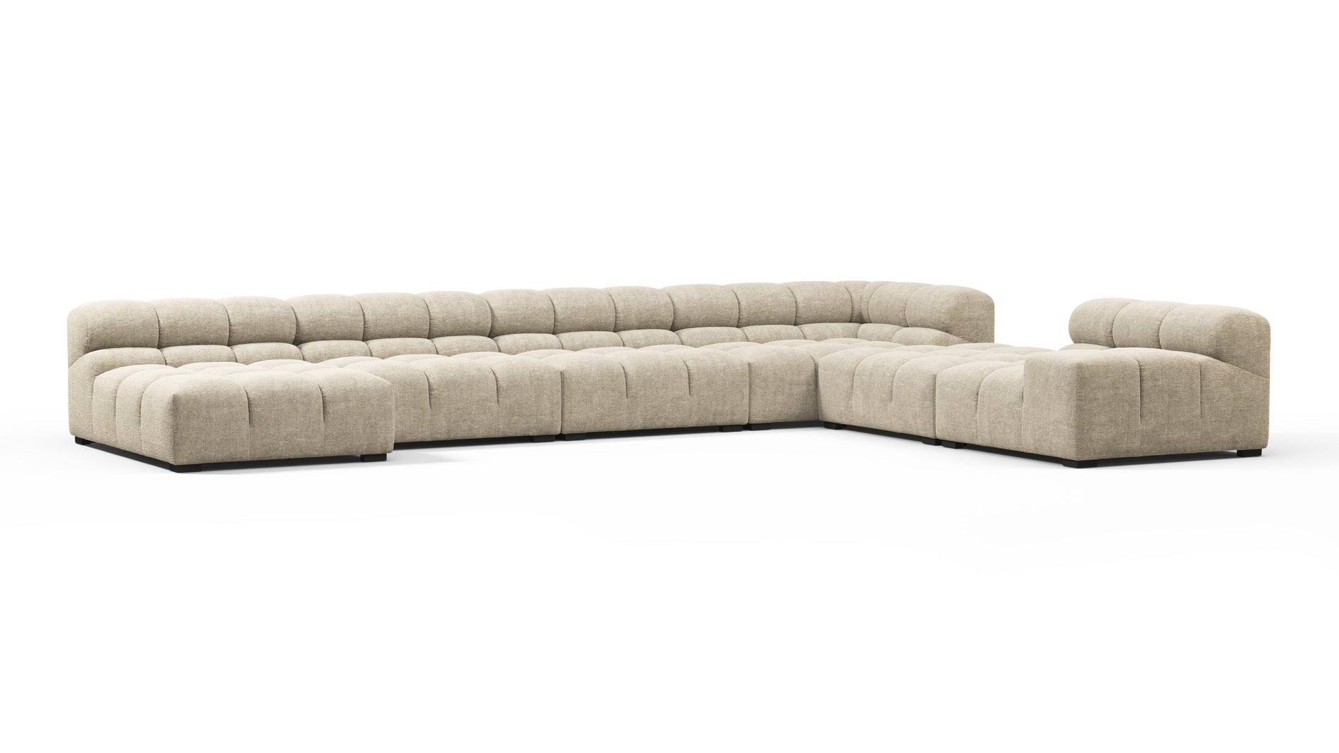 TuftyBeige Gray Chenille