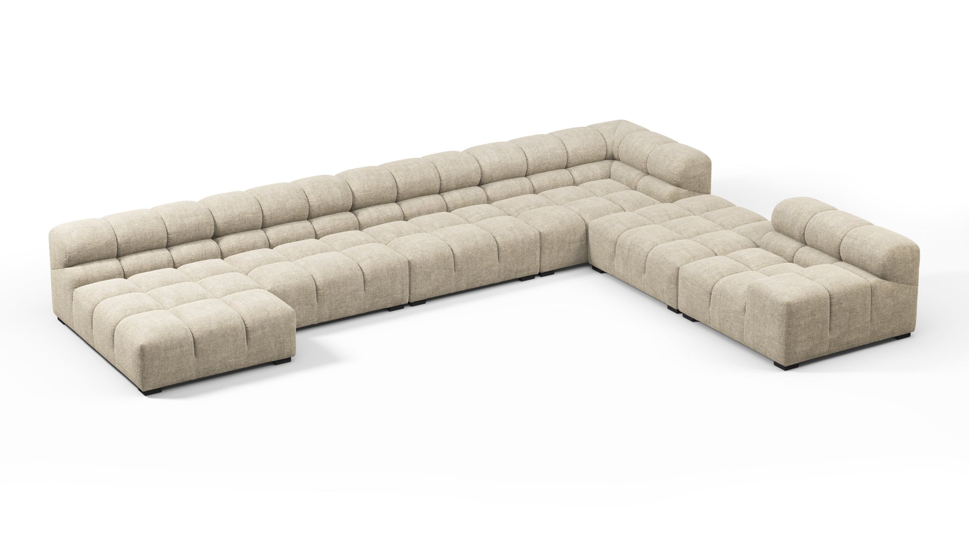 TuftyBeige Gray Chenille