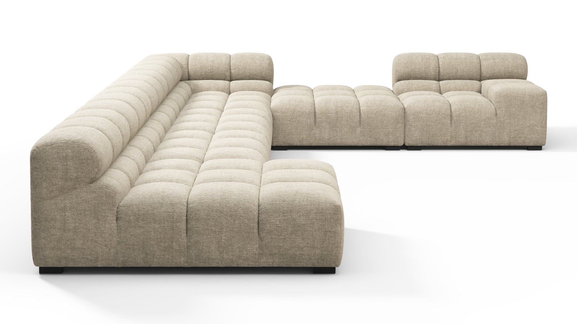 TuftyBeige Gray Chenille