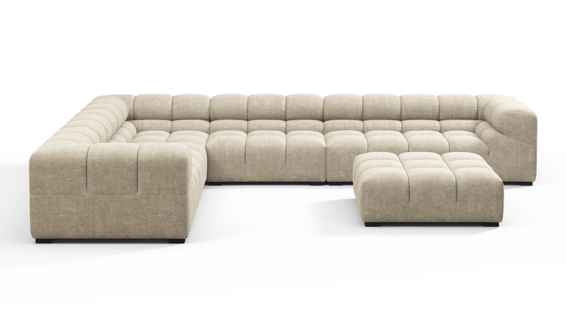 TuftyBeige Gray Chenille
