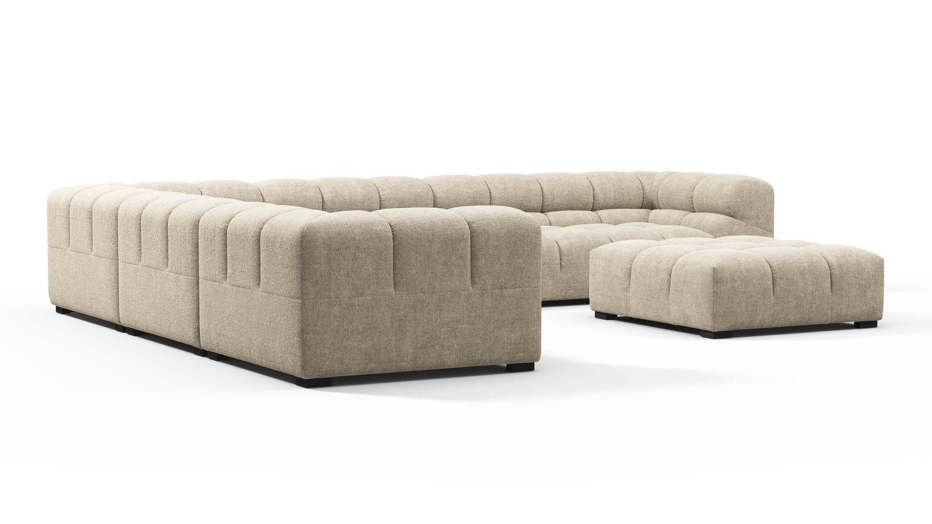 TuftyBeige Gray Chenille