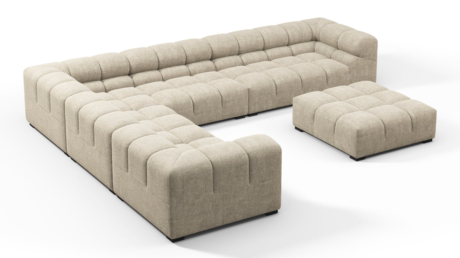 TuftyBeige Gray Chenille