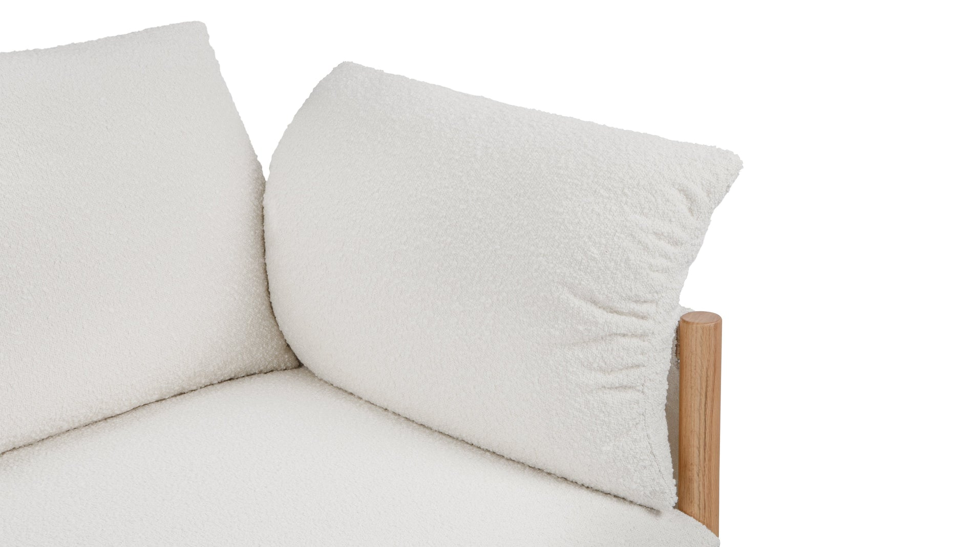 CoombeCoombe - Coombe Sofa, Eggshell Boucle and Oak