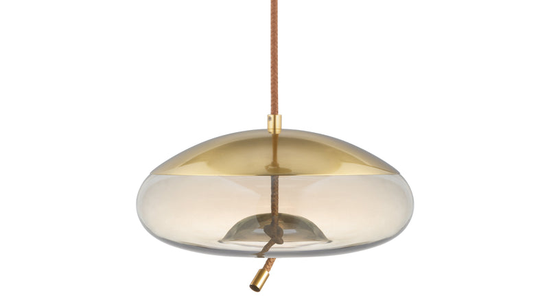GenevaGeneva - Geneva Dome Pendant, Amber Glass