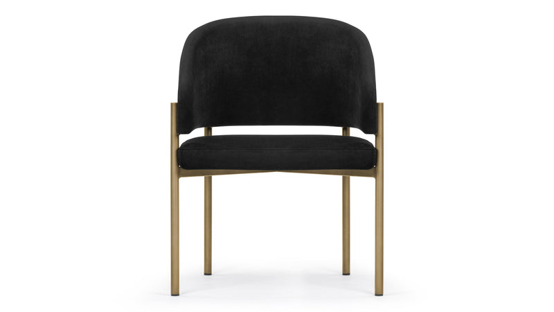EsmeBlack Plush Velvet and Brushed Brass