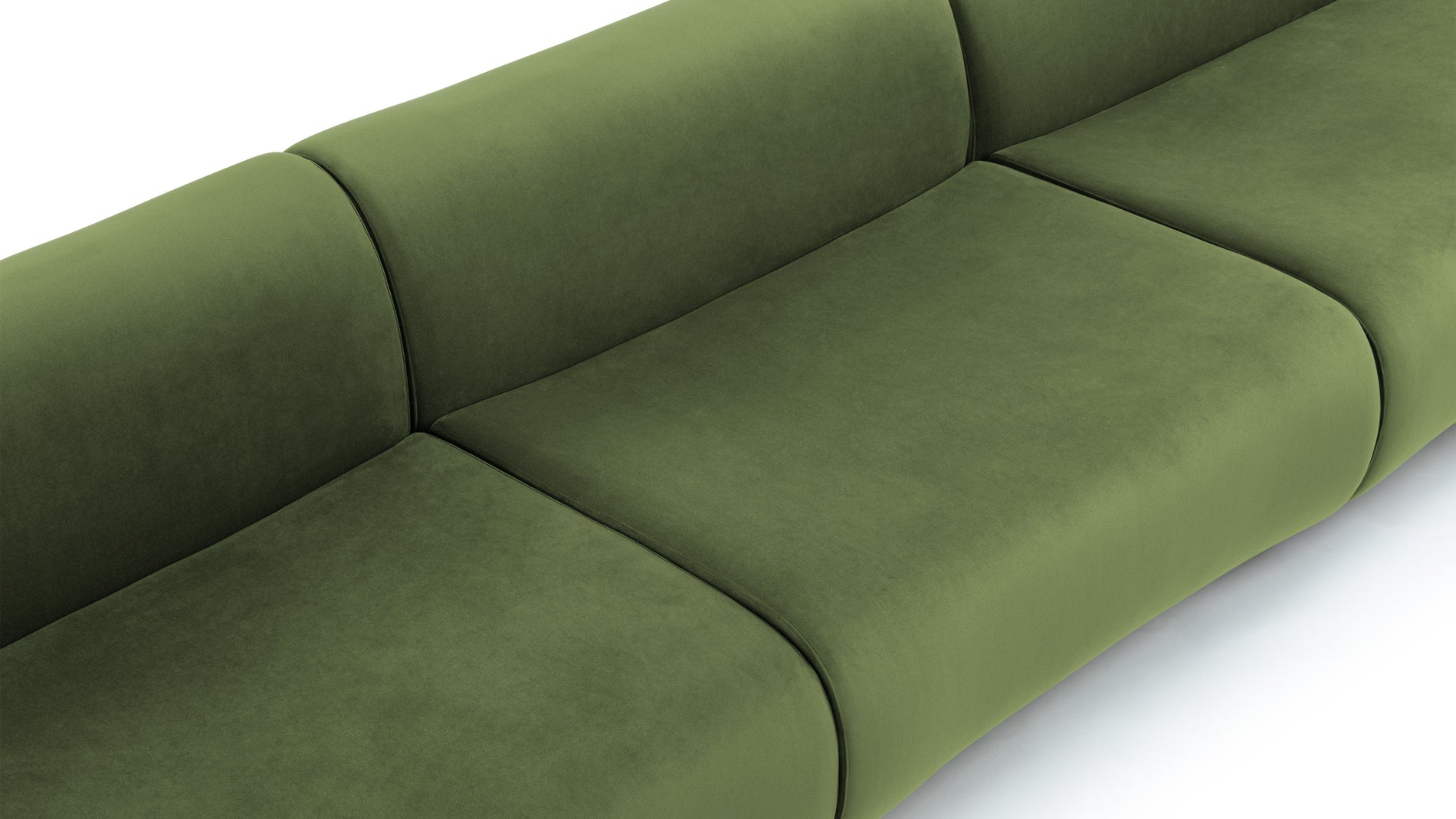 LeoLeo - Leo Three Seater Sofa, Lichen Plush Velvet