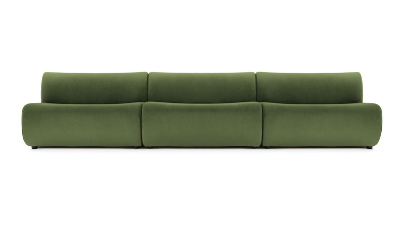 LeoLeo - Leo Three Seater Sofa, Lichen Plush Velvet