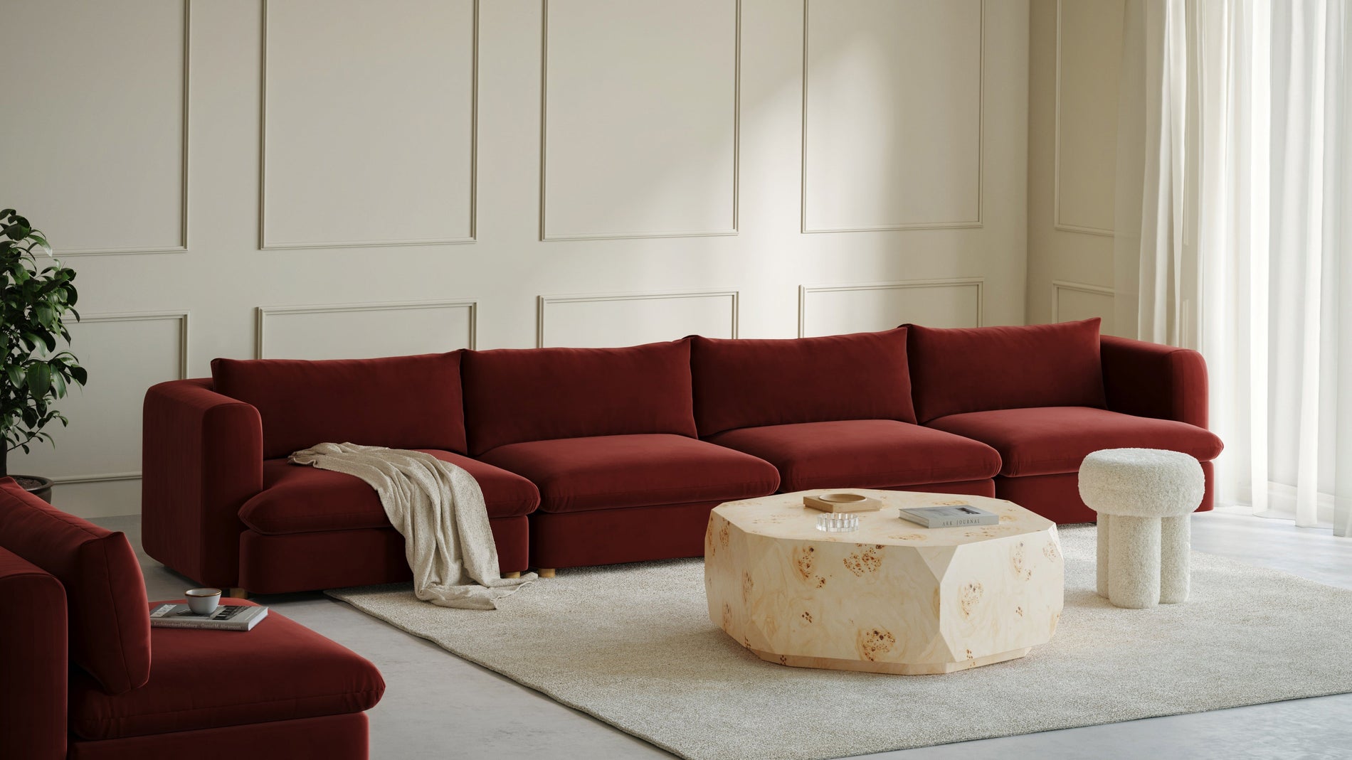 MorrellMorrell - Morrell Module, Armless, Garnet Velvet