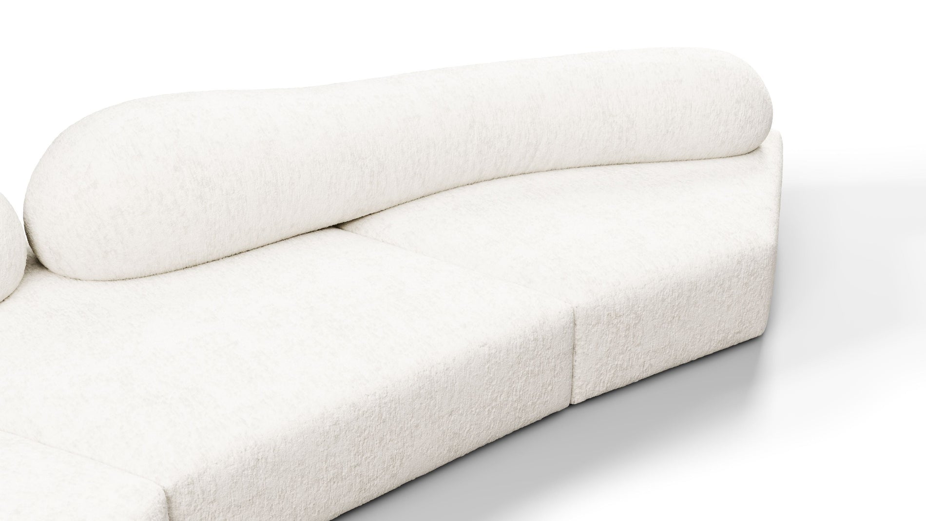 On the RocksOn the Rocks - On the Rocks Sofa, Left Corner, White Textured Chenille