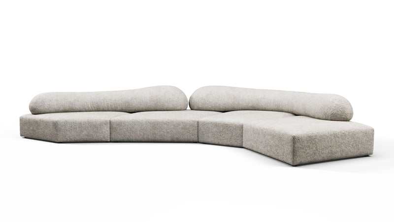 On the RocksOn the Rocks - On the Rocks Sofa, Right Corner, Dove Textured Chenille