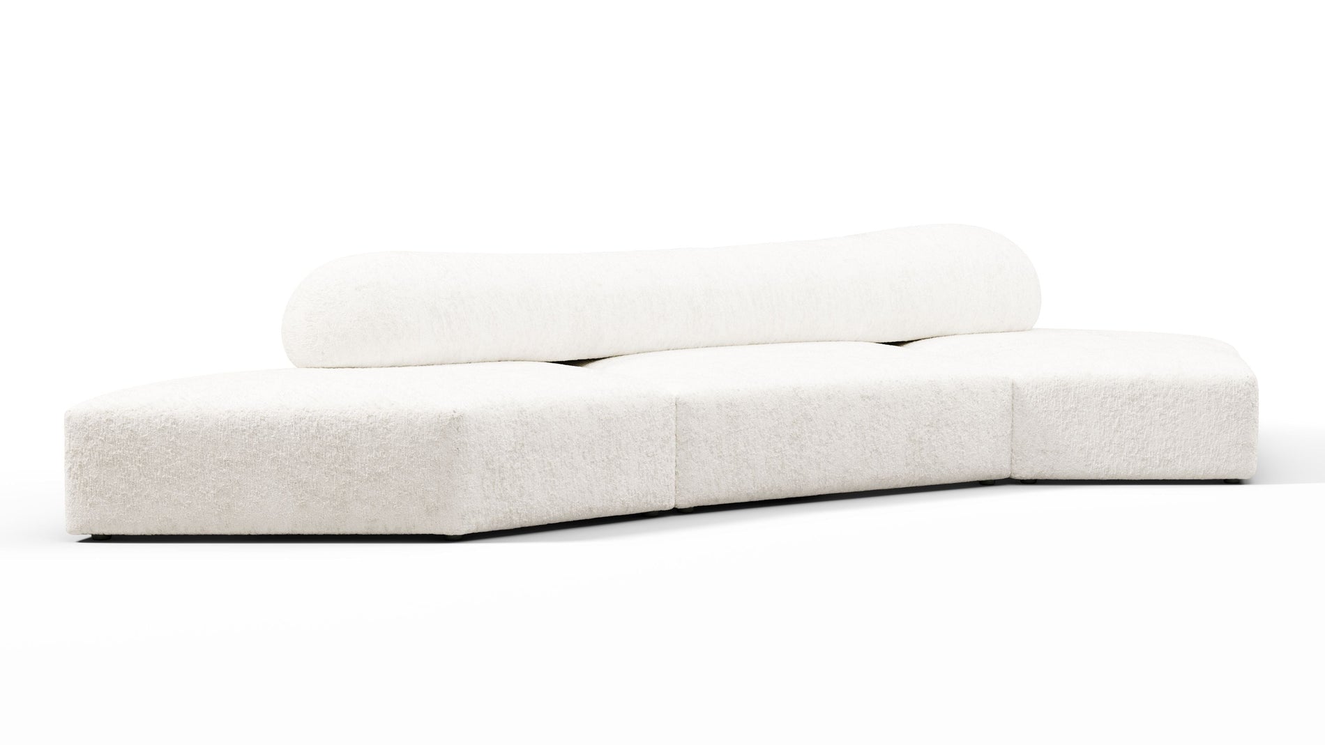 Auf den FelsenAuf den Felsen - auf den Felsensofa, drei Sitzplätzen, rechts, weiß strukturierter Chenille