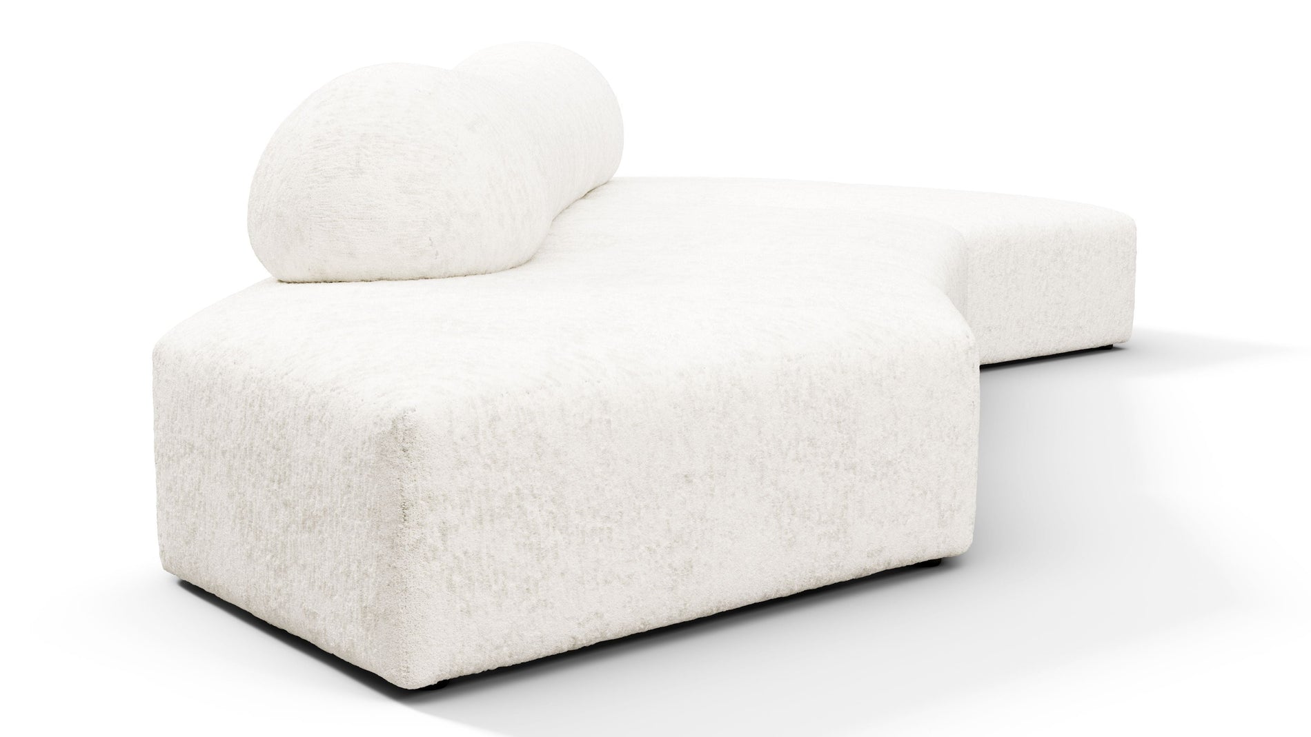 Auf den FelsenAuf den Felsen - auf den Felsensofa, drei Sitzplätzen, rechts, weiß strukturierter Chenille