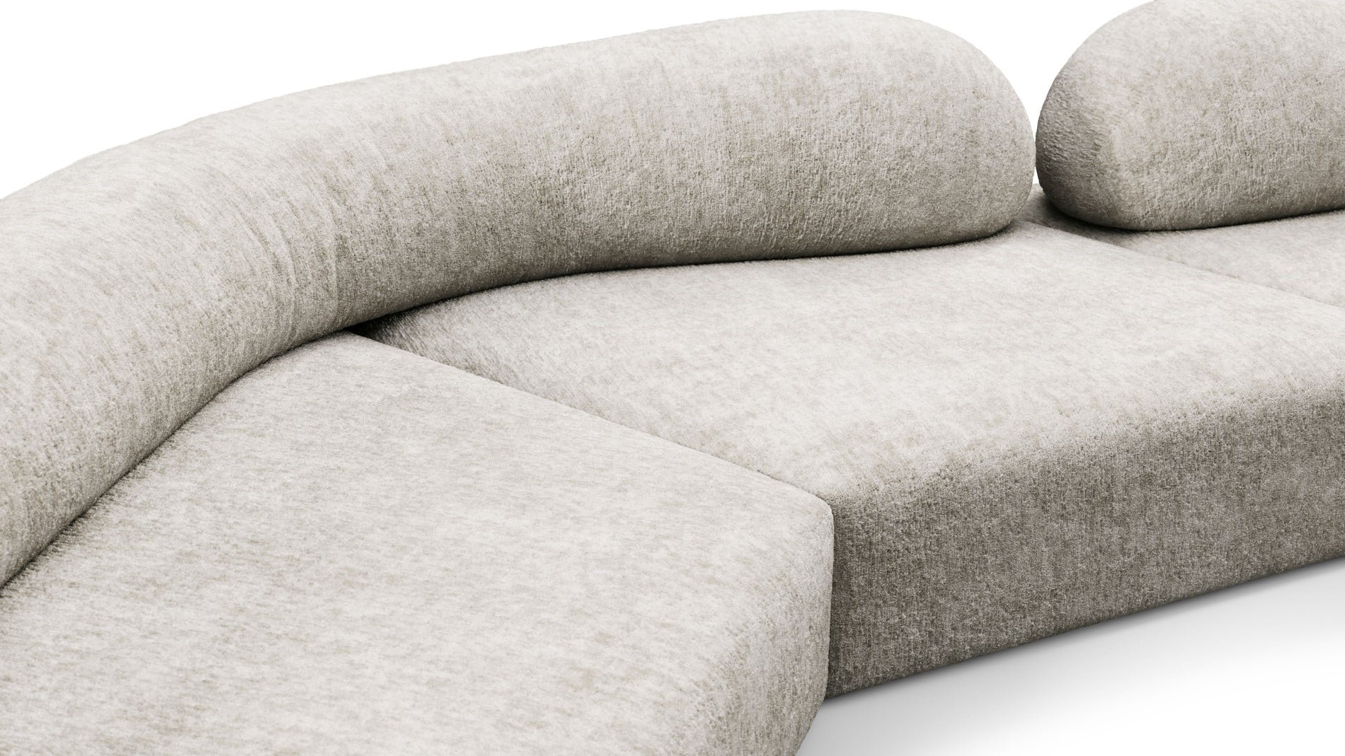 On the RocksOn the Rocks - On the Rocks Sofa, U Shape, Dove Textured Chenille
