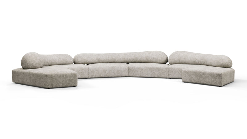 On the RocksOn the Rocks - On the Rocks Sofa, U Shape, Dove Textured Chenille