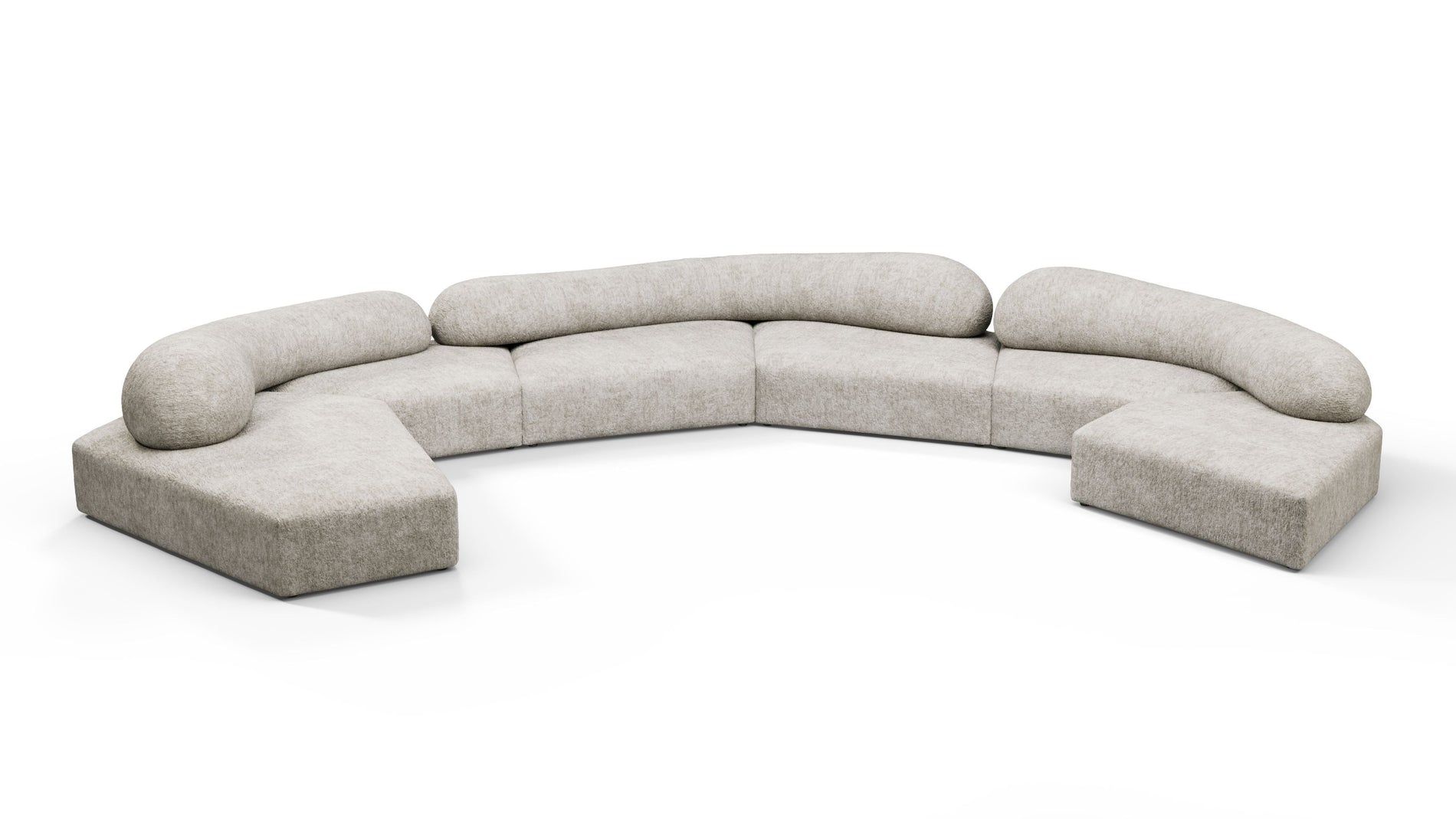 On the RocksOn the Rocks - On the Rocks Sofa, U Shape, Dove Textured Chenille