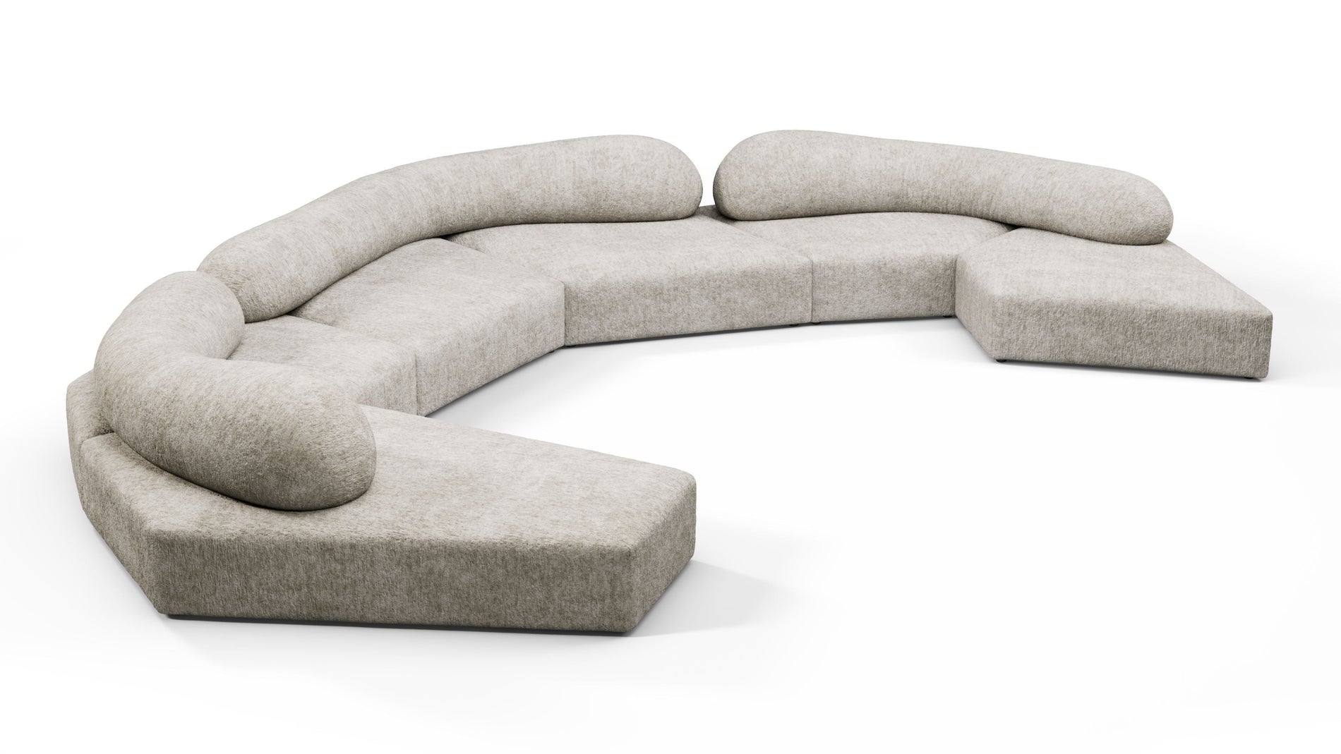 On the RocksOn the Rocks - On the Rocks Sofa, U Shape, Dove Textured Chenille