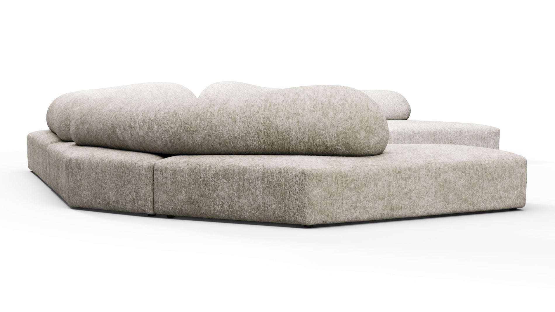 On the RocksOn the Rocks - On the Rocks Sofa, U Shape, Dove Textured Chenille