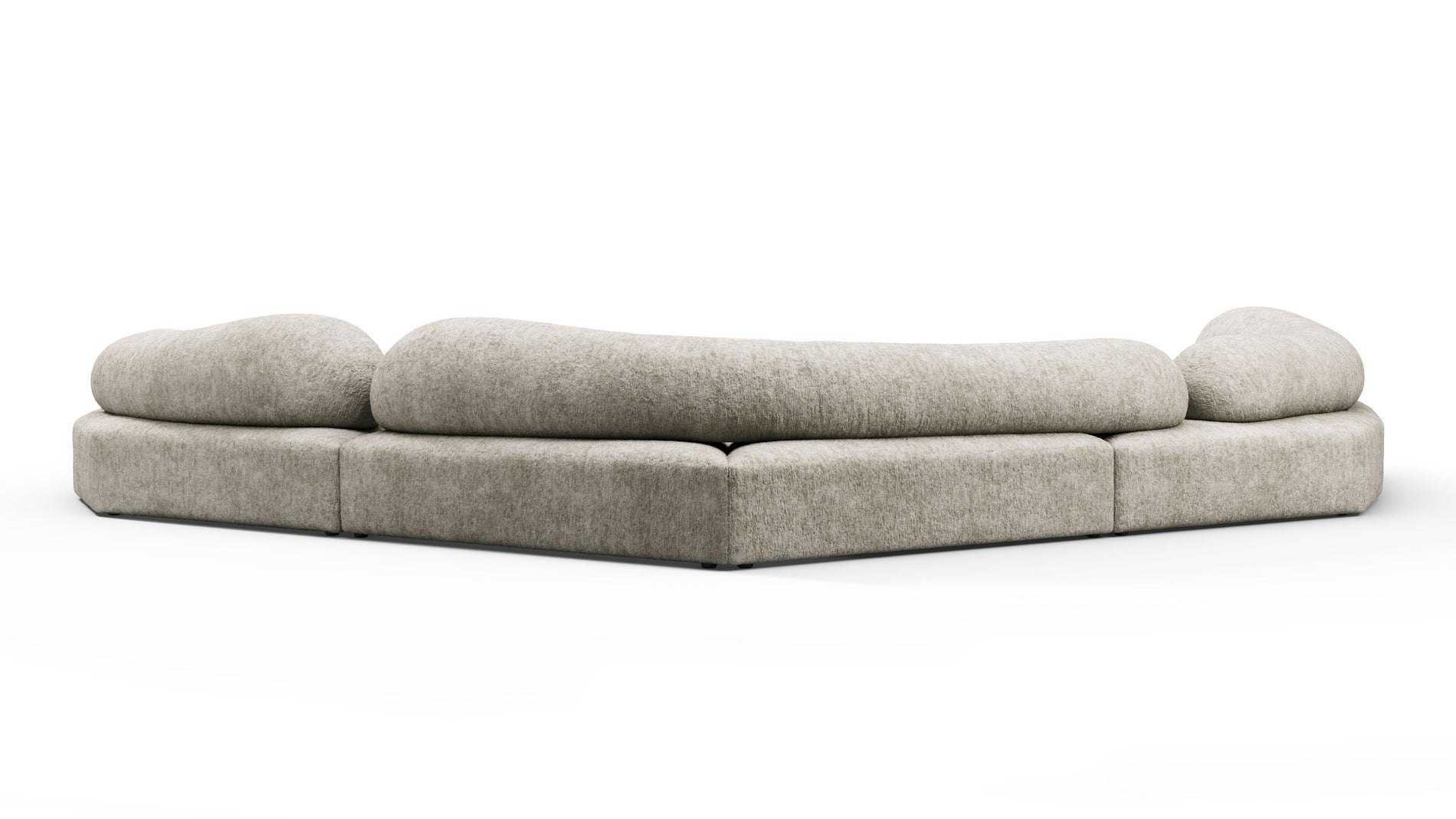 On the RocksOn the Rocks - On the Rocks Sofa, U Shape, Dove Textured Chenille