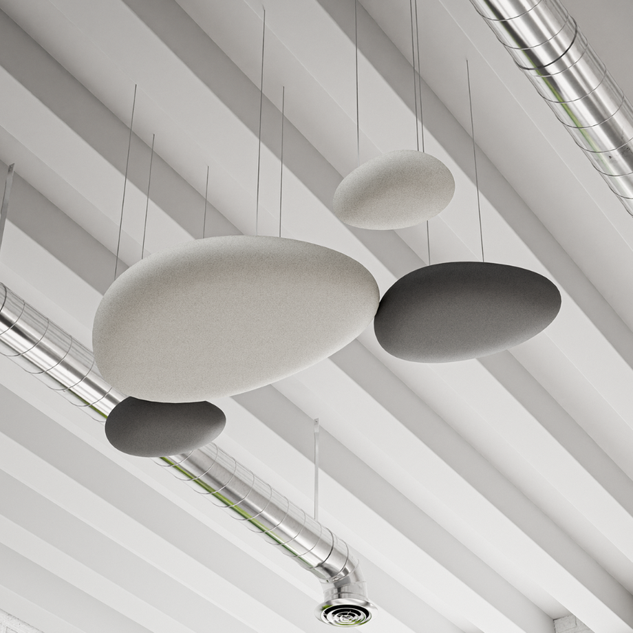 Acoustic Ceiling Panels SetPebble Grey / Dark Grey