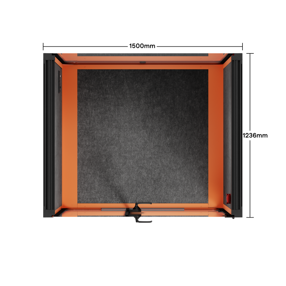 Toimistopuhelinosasto Quell - 2 henkilöäOrange / Dark Gray / No Furniture