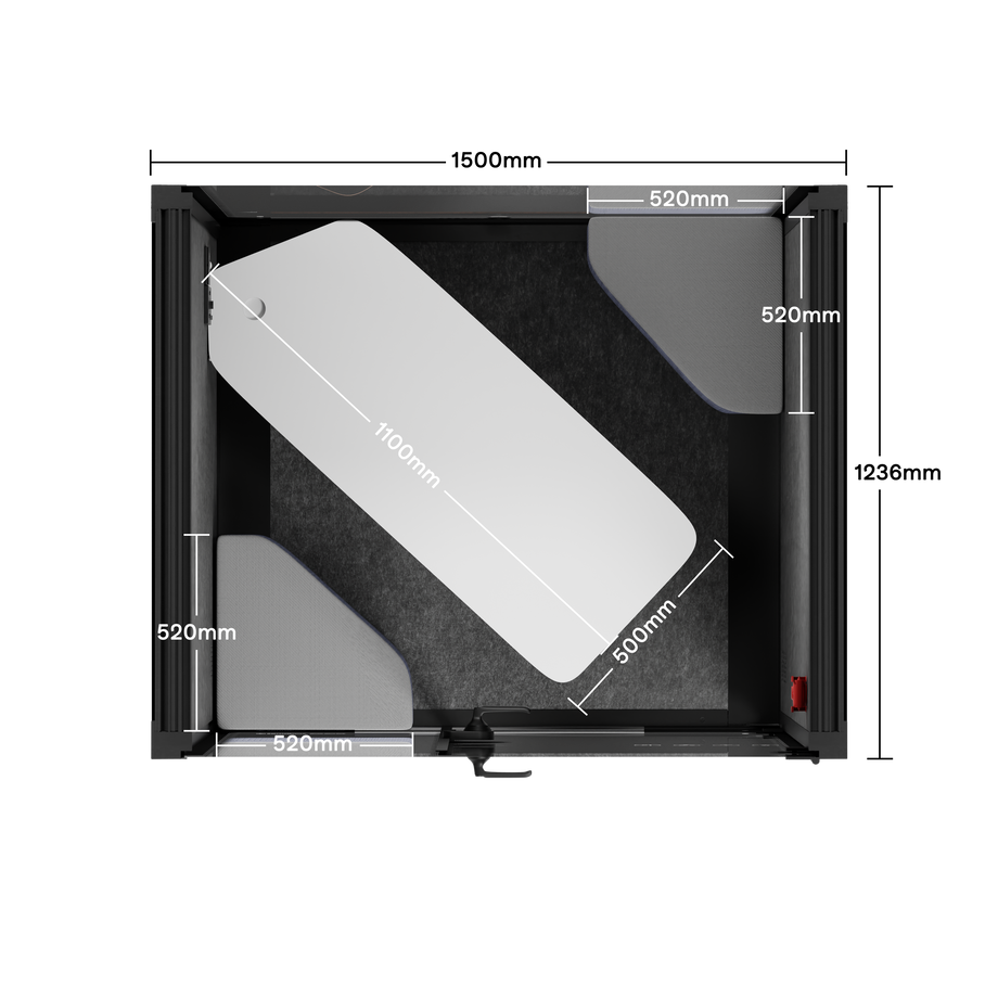 Toimistopuhelinosasto Quell - 2 henkilöäWooden / Dark Gray / Meeting Room + Table + Corner Stool