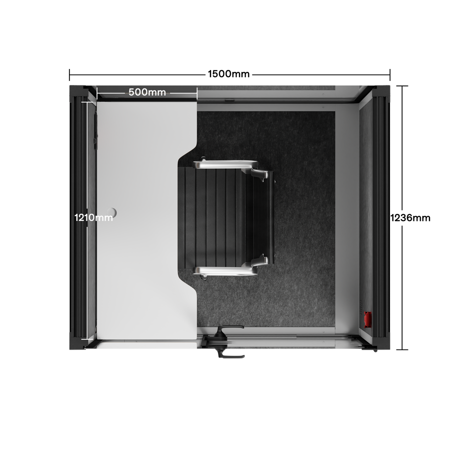 Toimistopuhelinosasto Quell - 2 henkilöäLight Grey / Dark Gray / Work Station + Designer Office Chair