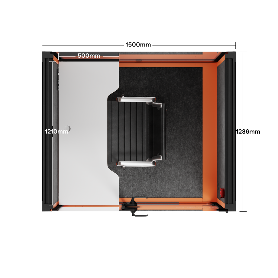 Toimistopuhelinosasto Quell - 2 henkilöäOrange / Dark Gray / Work Station + Designer Office Chair