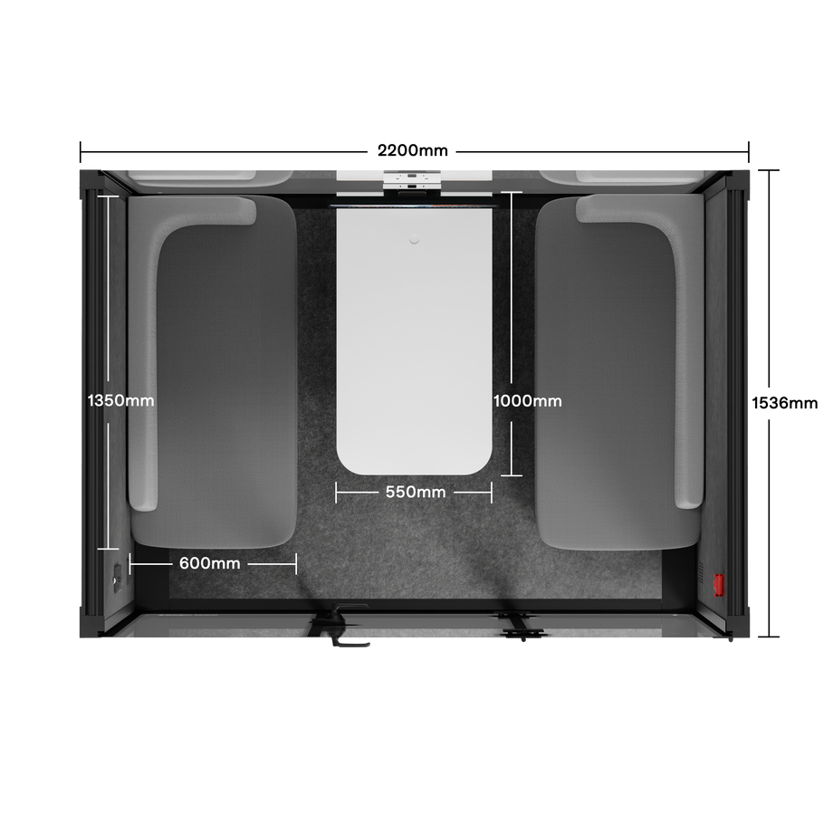 Quell - Stánek pro 4 osobyWooden / Dark Grey / Delux