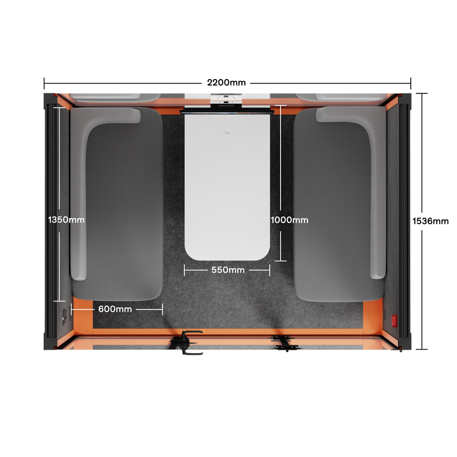 Quell - Stánek pro 4 osobyOrange / Dark Grey / Delux