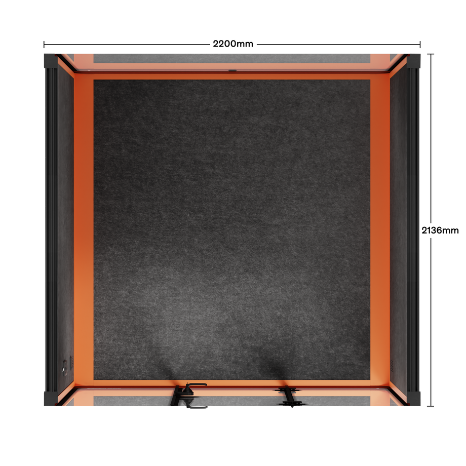 Cabina de reuniones Quell - 6 personasOrange / Dark Grey / No Furniture