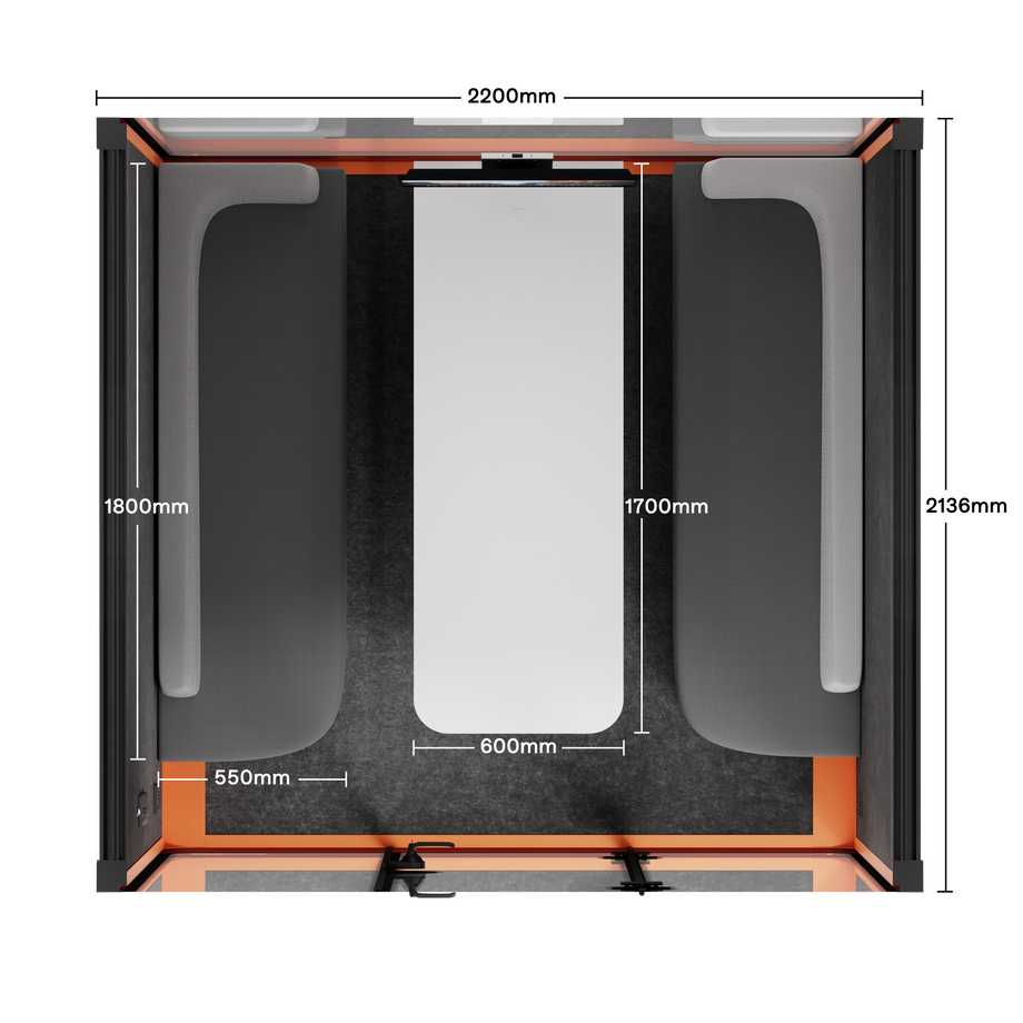 Cabina de reuniones Quell - 6 personasOrange / Dark Grey / Furniture Set 1