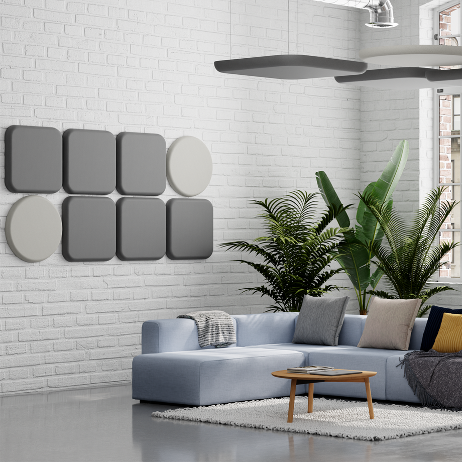 Folio geometrický akustický - nástěnný panelPebble Grey / Round / 60cm by 60cm