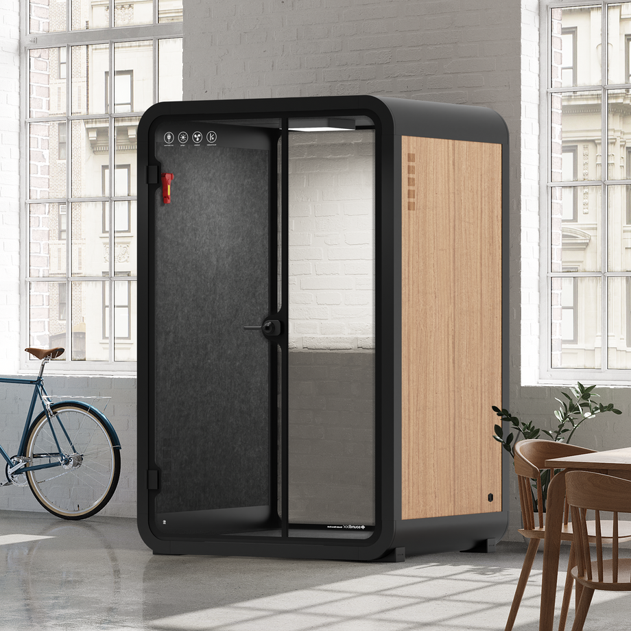 Toimistopuhelinosasto Quell - 2 henkilöäWooden / Dark Gray / No Furniture