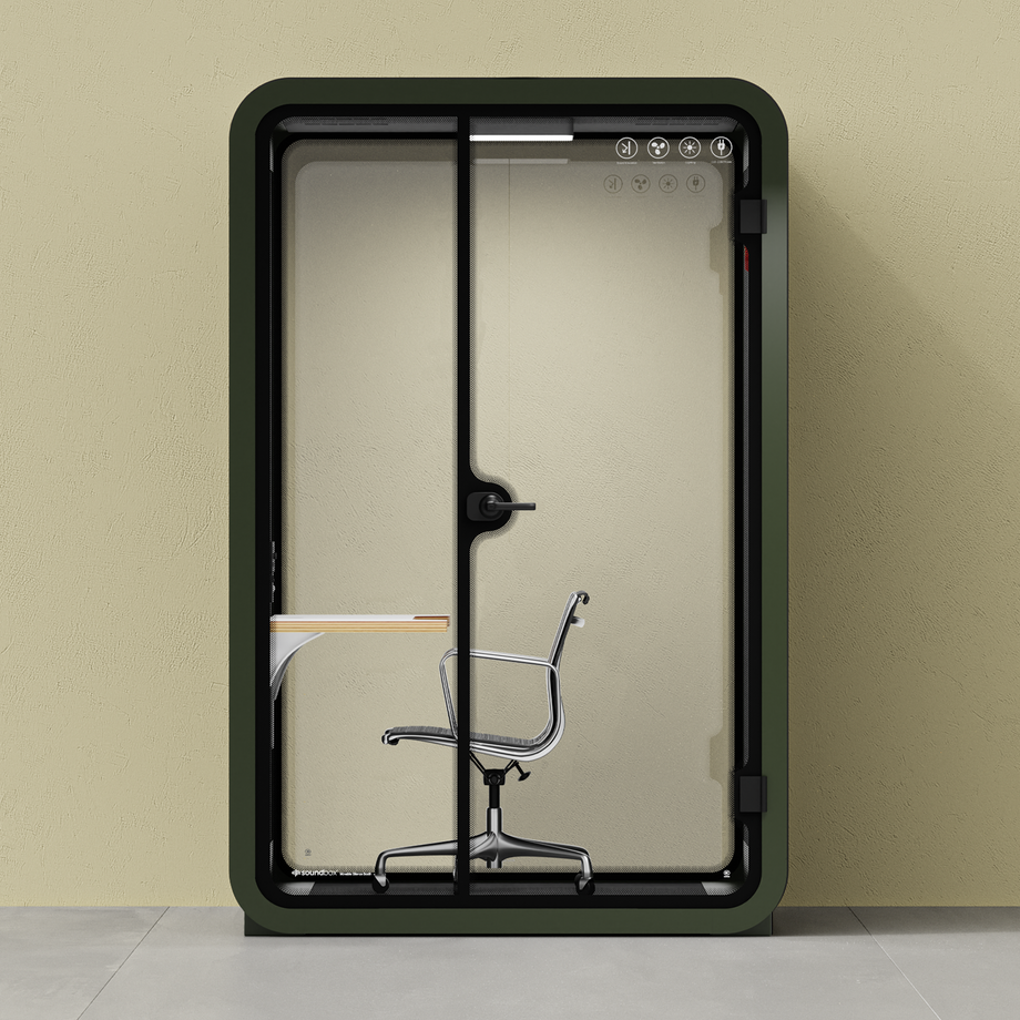 Toimistopuhelinosasto Quell - 2 henkilöäGreen / Dark Gray / Work Station + Designer Office Chair
