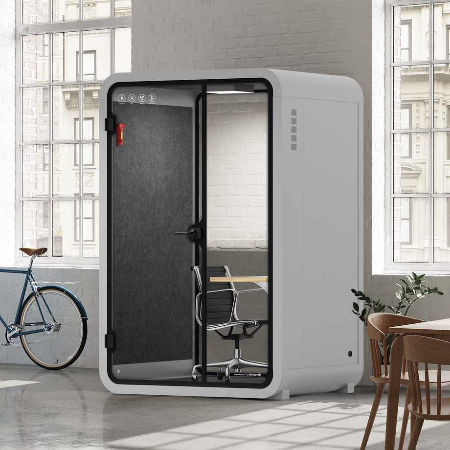 Toimistopuhelinosasto Quell - 2 henkilöäLight Grey / Dark Gray / Work Station + Designer Office Chair