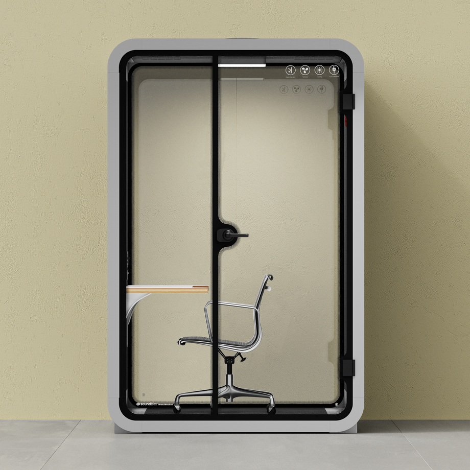 Toimistopuhelinosasto Quell - 2 henkilöäLight Grey / Dark Gray / Work Station + Designer Office Chair