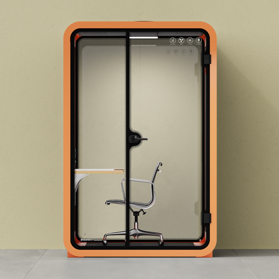 Toimistopuhelinosasto Quell - 2 henkilöäOrange / Dark Gray / Work Station + Designer Office Chair