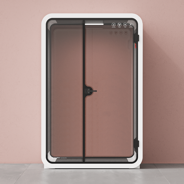 Office Phone Booth Quell - 2 PersonWhite / Dark Gray / No Furniture